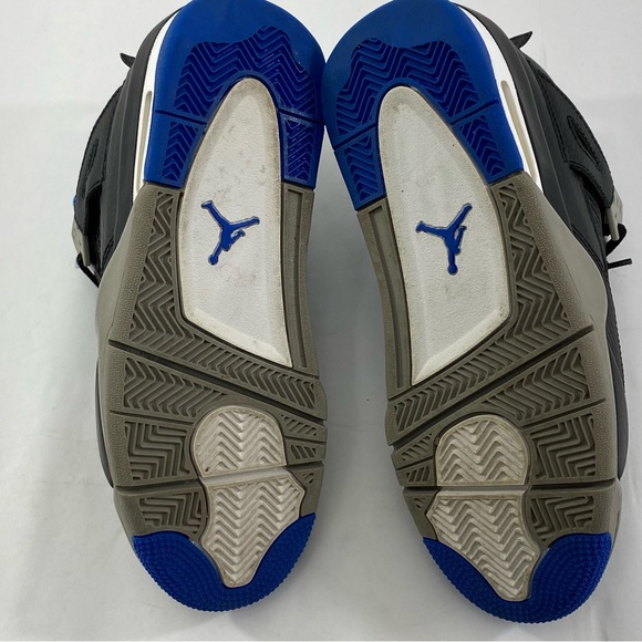 NIKE AIR JORDAN 4 Retro BG 408452-006 Size 7Y Black Blue Motorsport Alternate - Picture 12 of 12